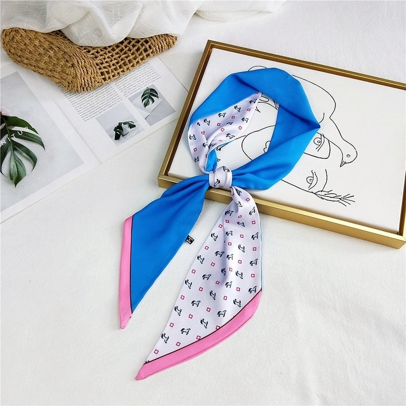 Unisex Sweet Polka Dots Polyester Printing Silk Scarves