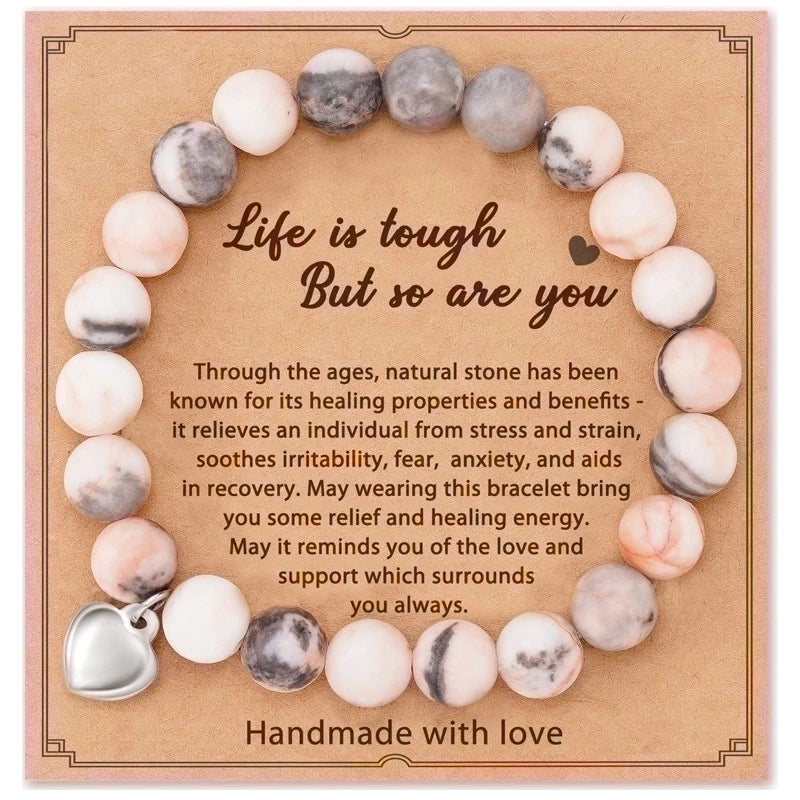 2 Pieces Retro Geometric Natural Stone Handmade Bracelets