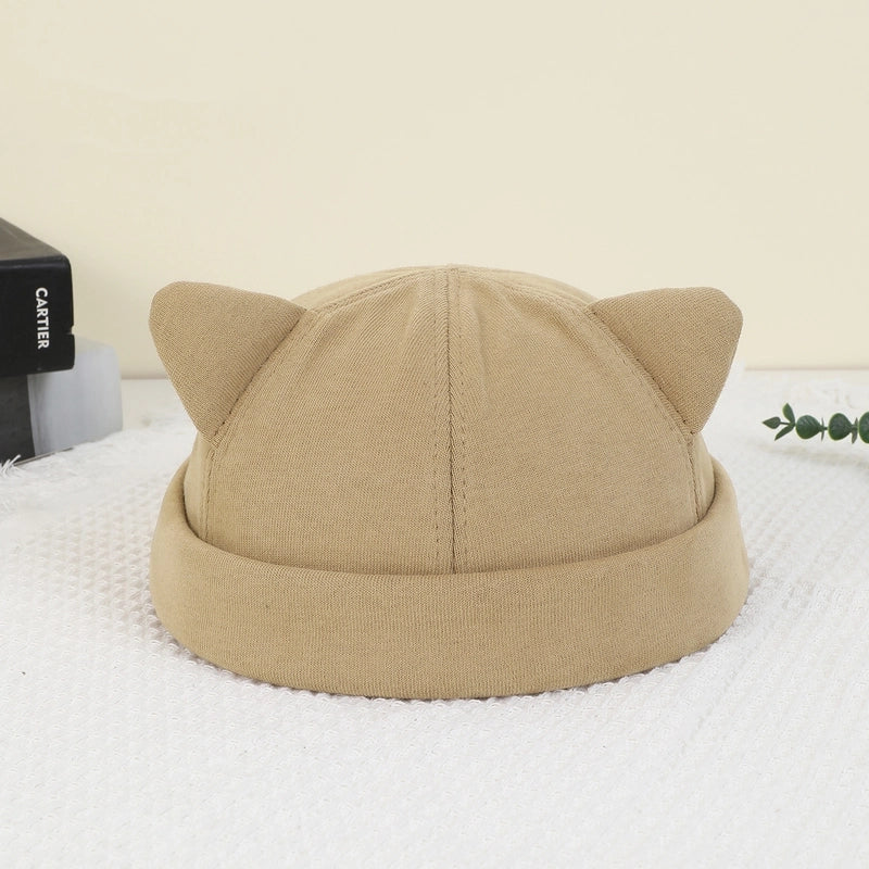 Unisex Cute Minimalist Solid Color Eaveless Beanie Hat