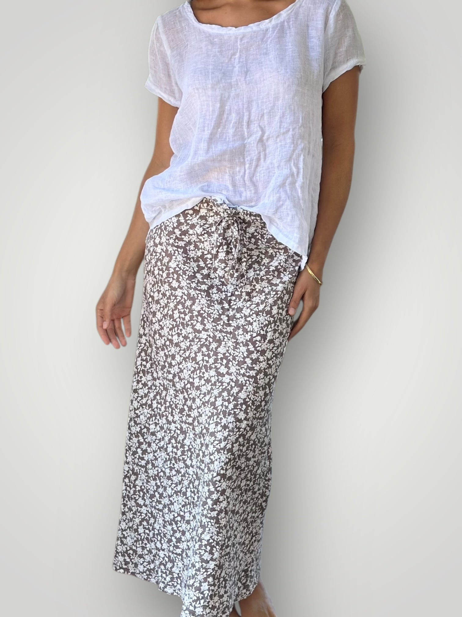 anthea skirt - soil floral linen