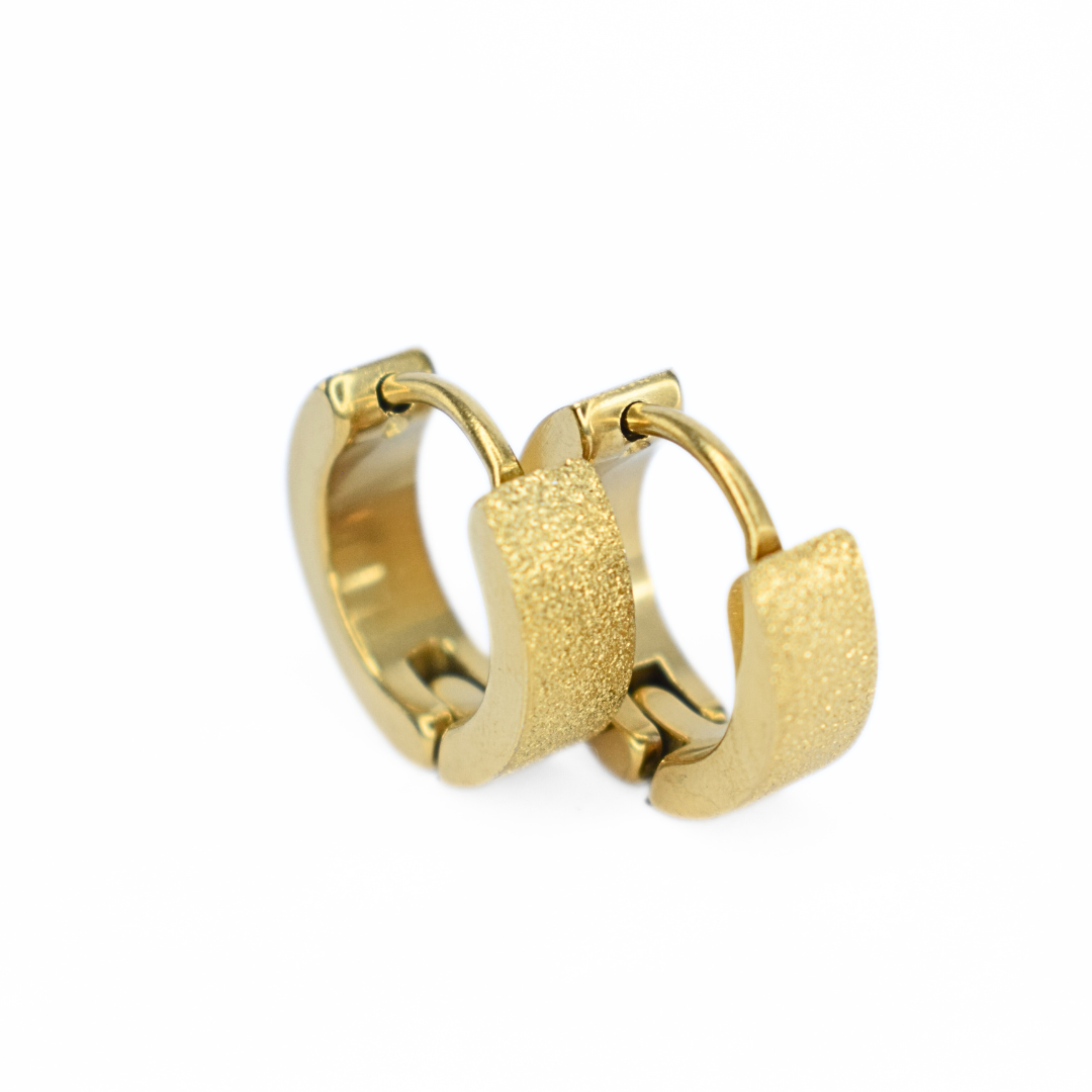 10mm Glitter edged hoops - Gold