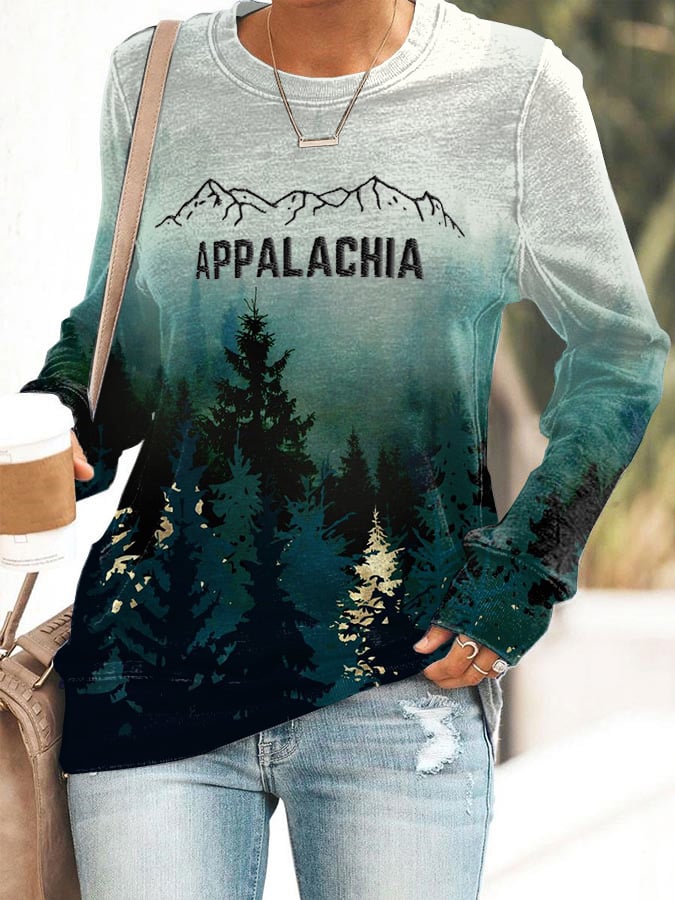 Women's Appalachia Strong Print Crew Neck Sweatshirt