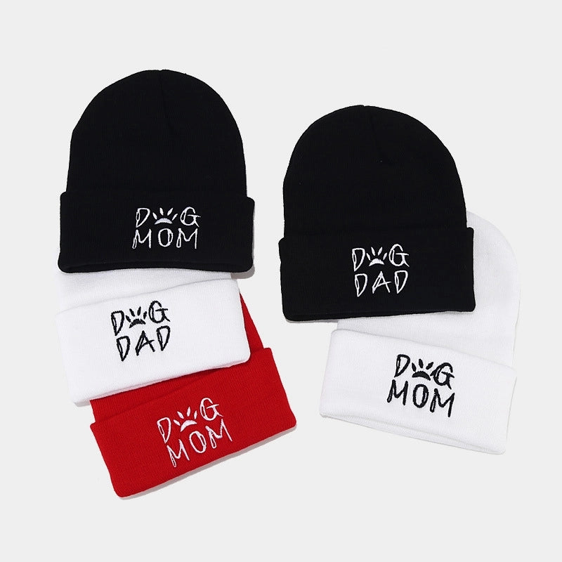 Unisex Basic Minimalist Letter Embroidery Eaveless Wool Cap