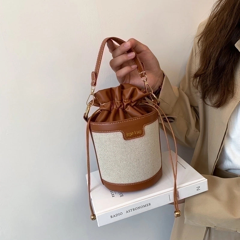 Women's Small Pu Leather Business Bucket Bag