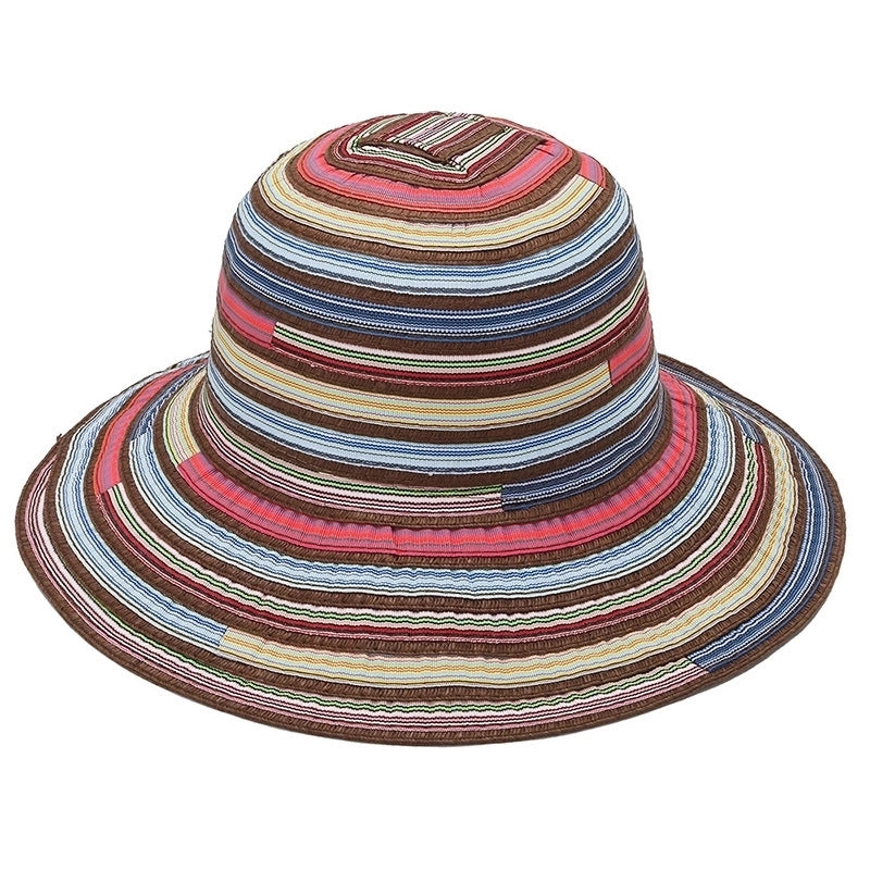 Women's Beach Stripe Big Eaves Straw Hat