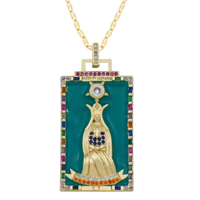 Diamond Tarot Card Necklaces