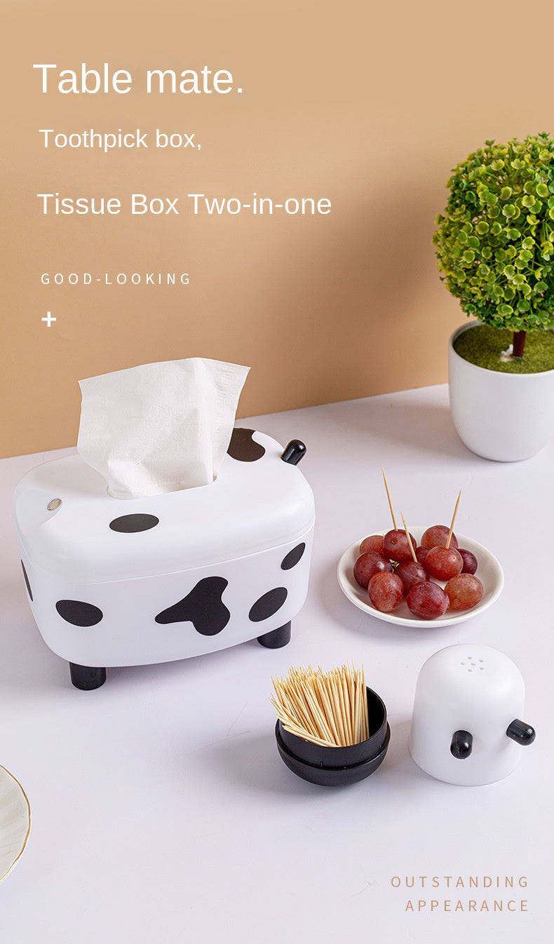 COW TISSUE HOLDER + TOOTHPICK HOLDER