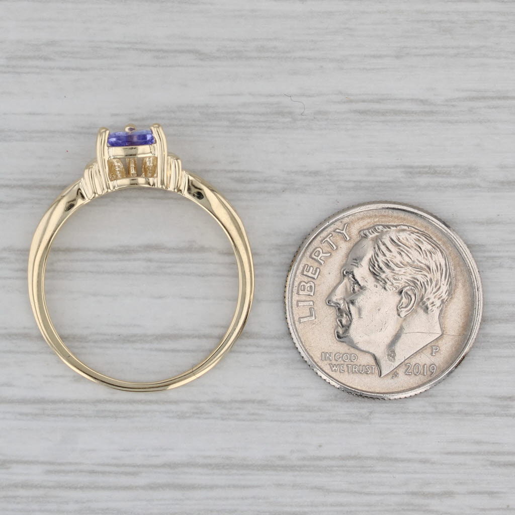 0.47ctw Tanzanite Diamond Ring 10k Yellow Gold Size 7