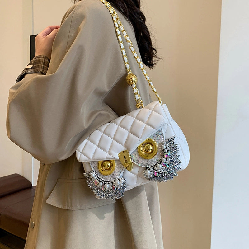 Women's Small Pu Leather Geometric Elegant Streetwear Tassel Square Lock Clasp Square Bag