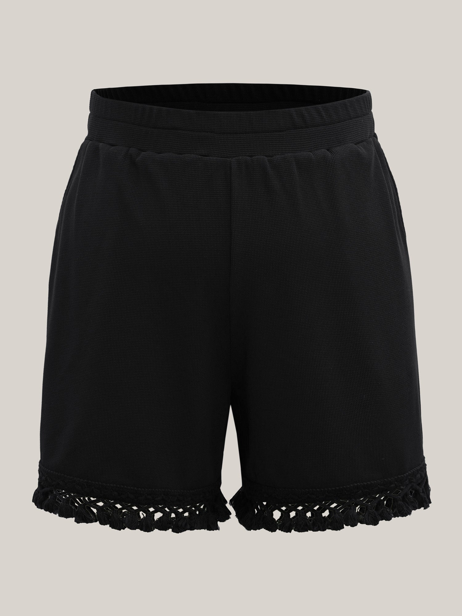 Textured Tassel Detail Everyday Shorts