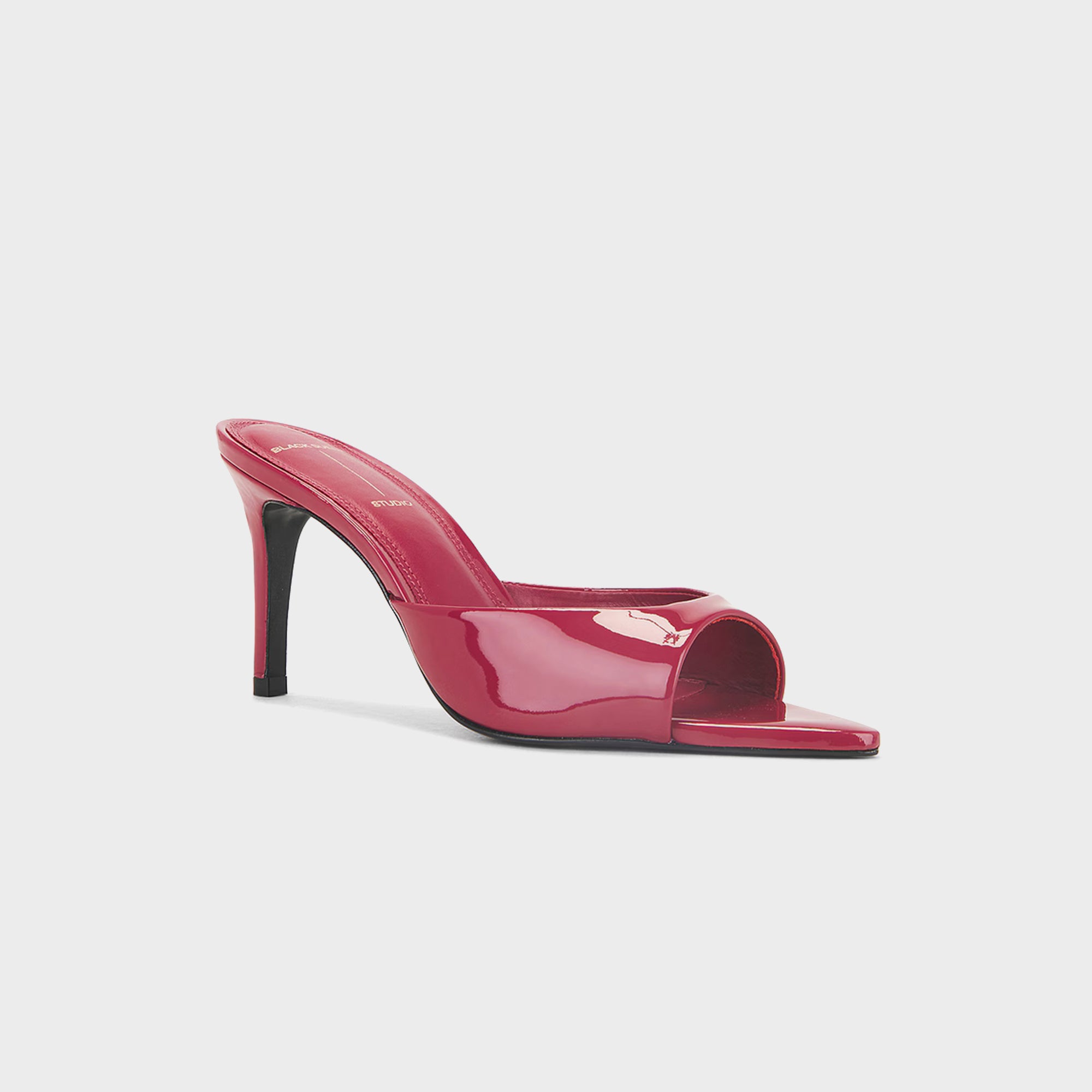 Black Suede Studio Brea Patent Leather Mule - Cherry