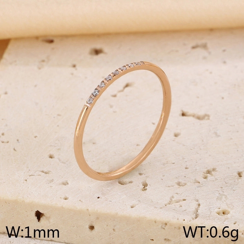 Vintage Style Minimalist Classic Style Geometric 304 Stainless Steel 18K Gold Plated Rings