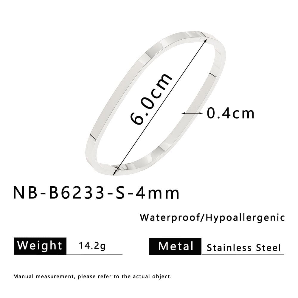 2025 Trendy Unique Square Stainless Steel Bracelet With 18K Gold Plated Female Set