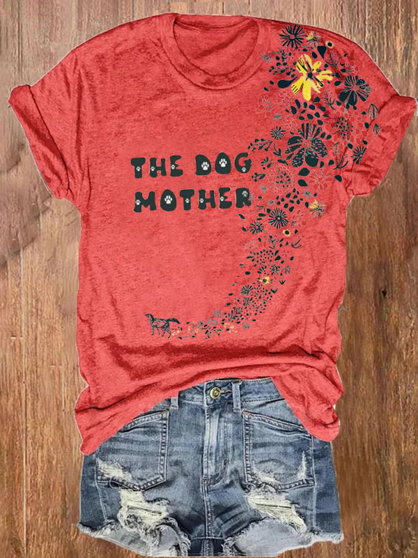 Women's Dog Print Casual T-Shirt