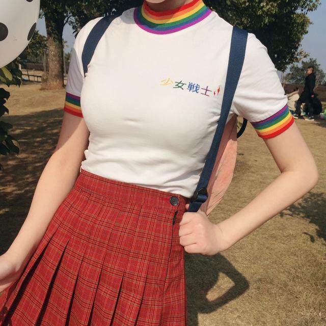 Rainbow Collar Youth Top