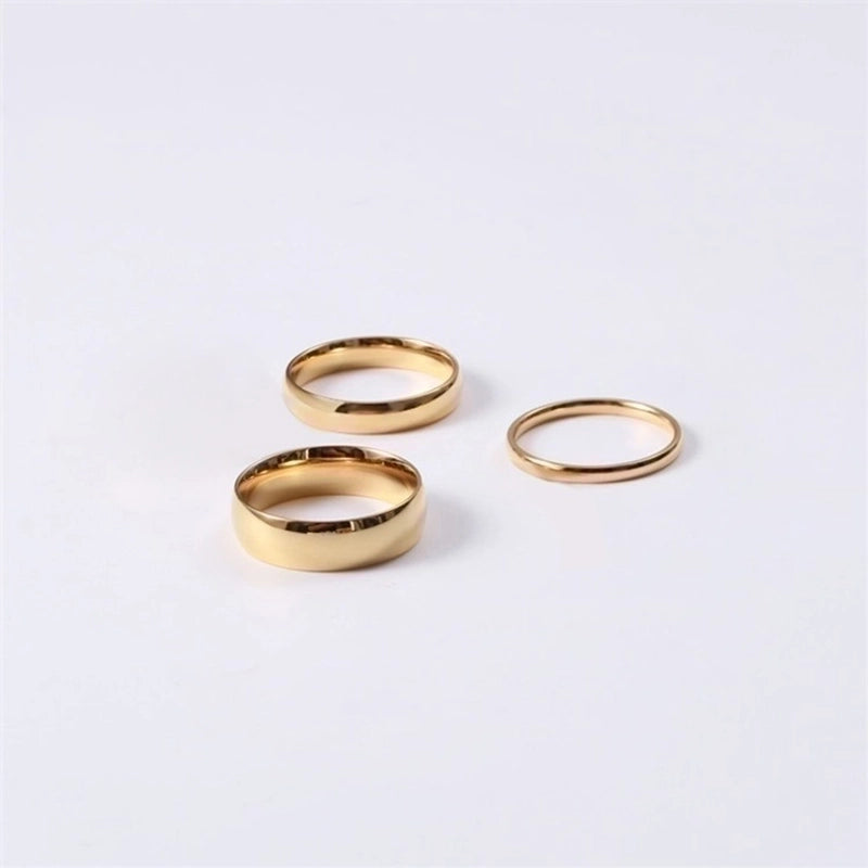 Stainless Steel 14K Gold Plated Minimalist Plating Geometric Rings