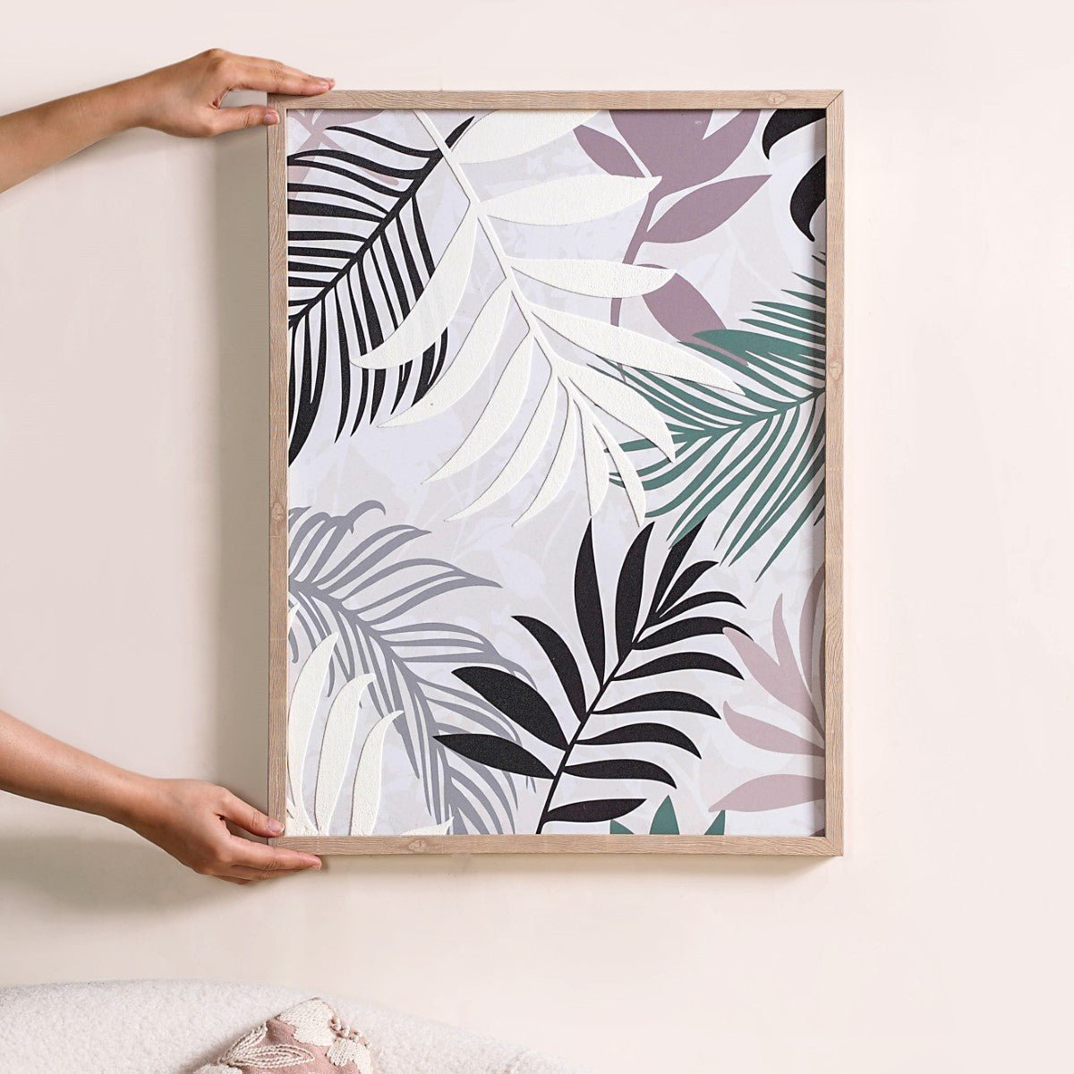 Tropic Embossed And Printed Canvas Wall Art Frame 23x17 Inch