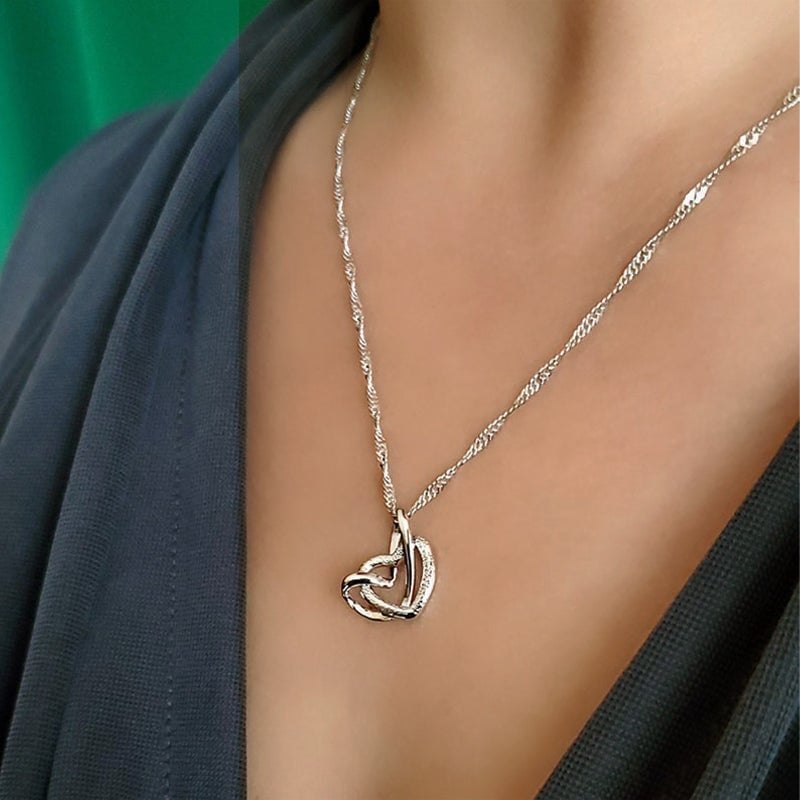 🔥 Last Day Buy 1 Get 1 Free💞Interlocking Heart Necklace -👩‍❤️‍👩''God put us together to be sisters by heart''💝