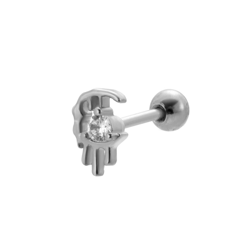 1 Piece Ear Cartilage Rings & Studs Sweet Heart Shape Flower 316L Stainless Steel  Copper Plating Inlay Zircon Ear Cartilage Rings & Studs