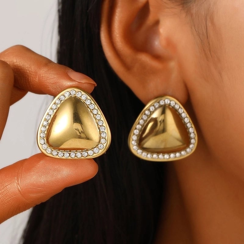 1 Pair Casual Minimalist Streetwear Geometric Plating 304 Stainless Steel Drop Earrings