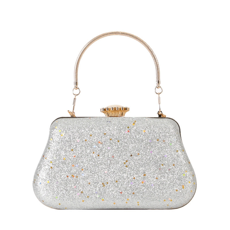 Women's Medium Polyester Solid Color Elegant Vintage Style Square Lock Clasp Evening Bag