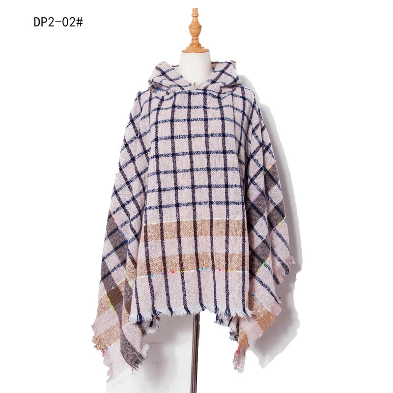 Unisex Streetwear Lattice Polyester Tassel Shawl