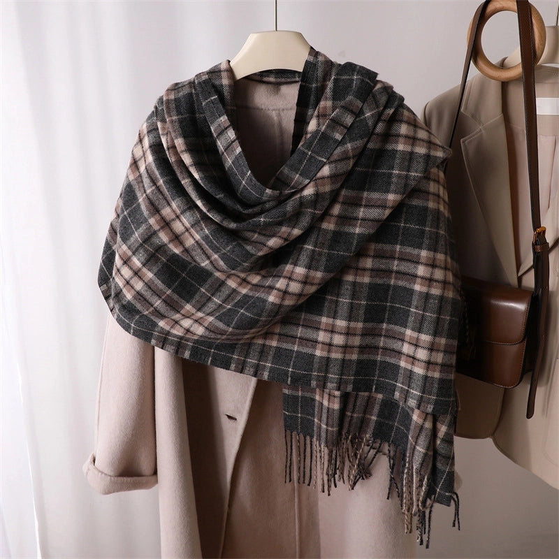 Unisex Casual Elegant Basic Lattice Polyester Scarf