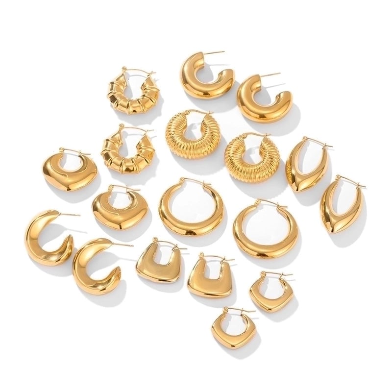 1 Pair Minimalist Classic Style C Shape U Shape The Answer Plating Stainless Steel Earrings