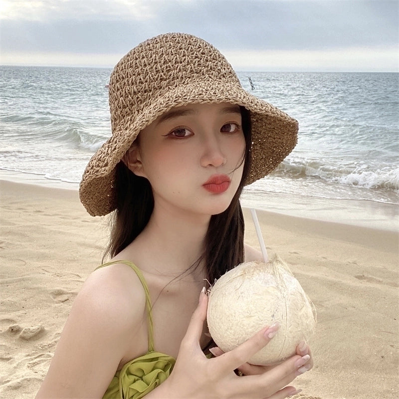 Women's Vacation Minimalist Bow Knot Big Eaves Sun Hat