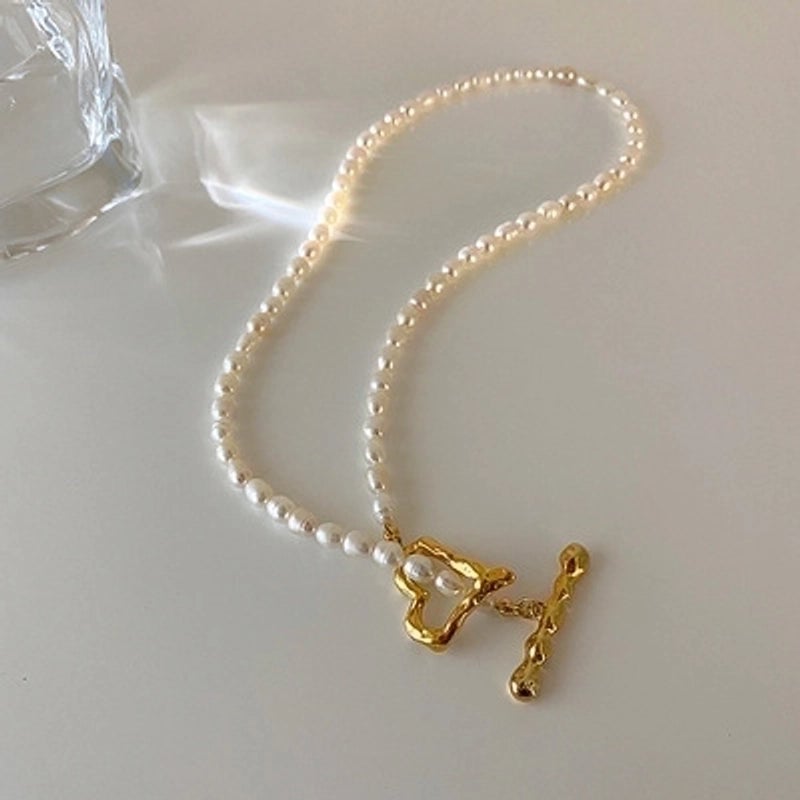 Alloy Freshwater Pearl Copper Fashion Solid Color Irregular Necklace