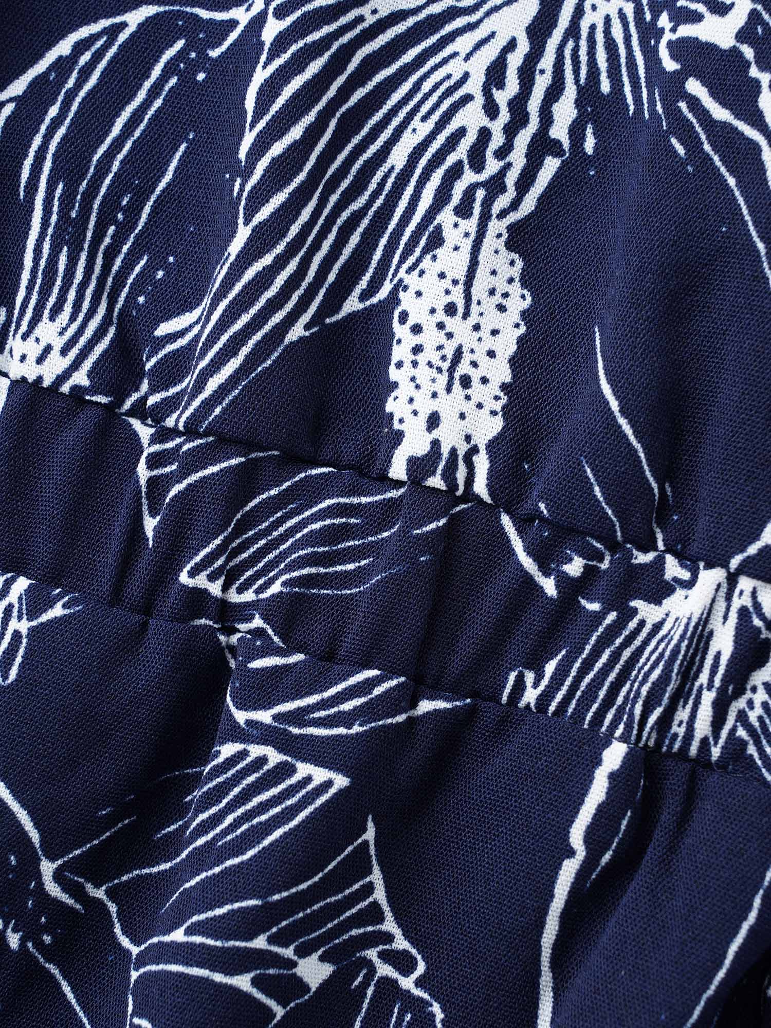 Silhouette Floral Print Tie Knot Dress