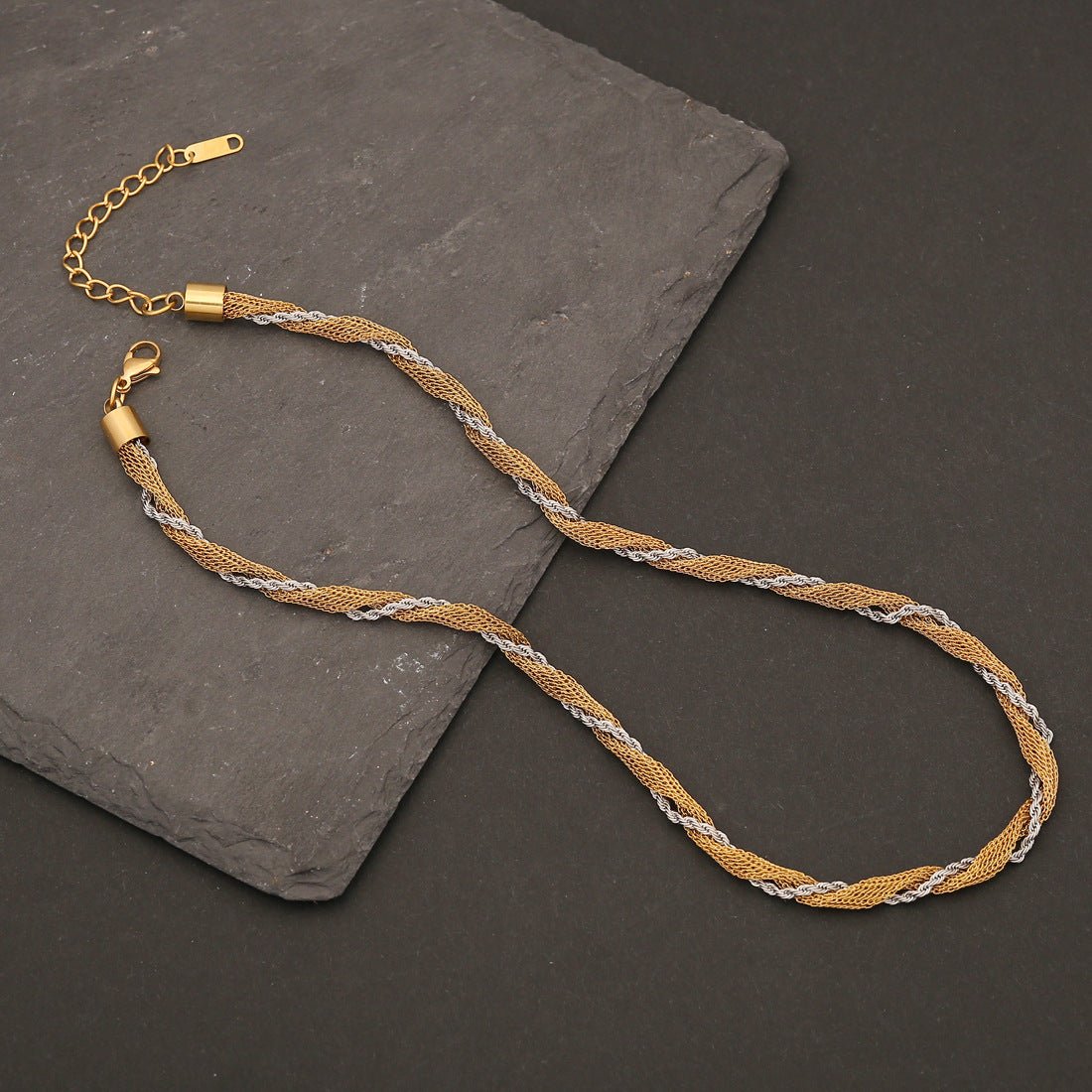 Expressive Polka Dot Stripe Circle Geometric Stainless Steel Electroplating Necklaces