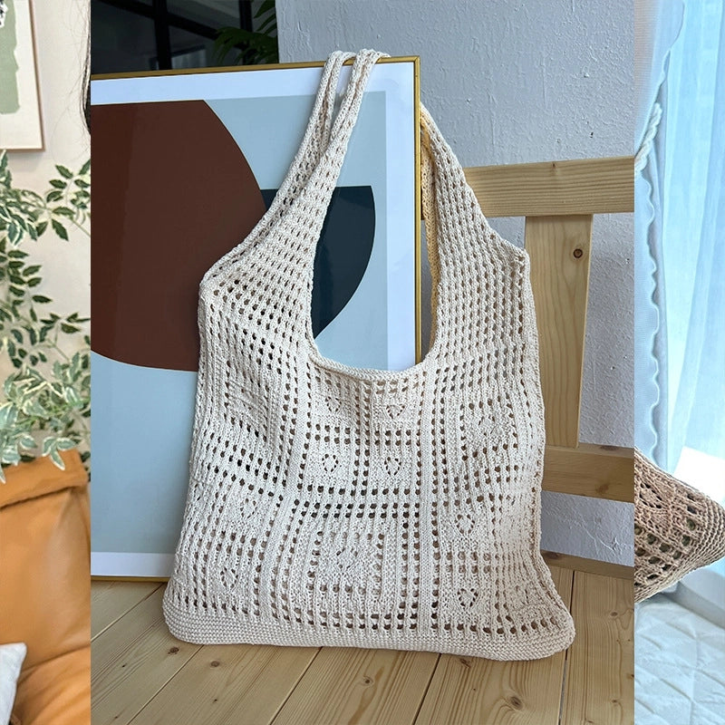 Women's Vintage Style Solid Color Polyester Shopping Bags