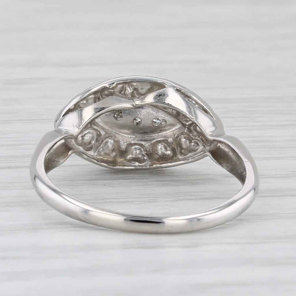 Vintage Diamond Princess Ring 10k White Gold Size 6