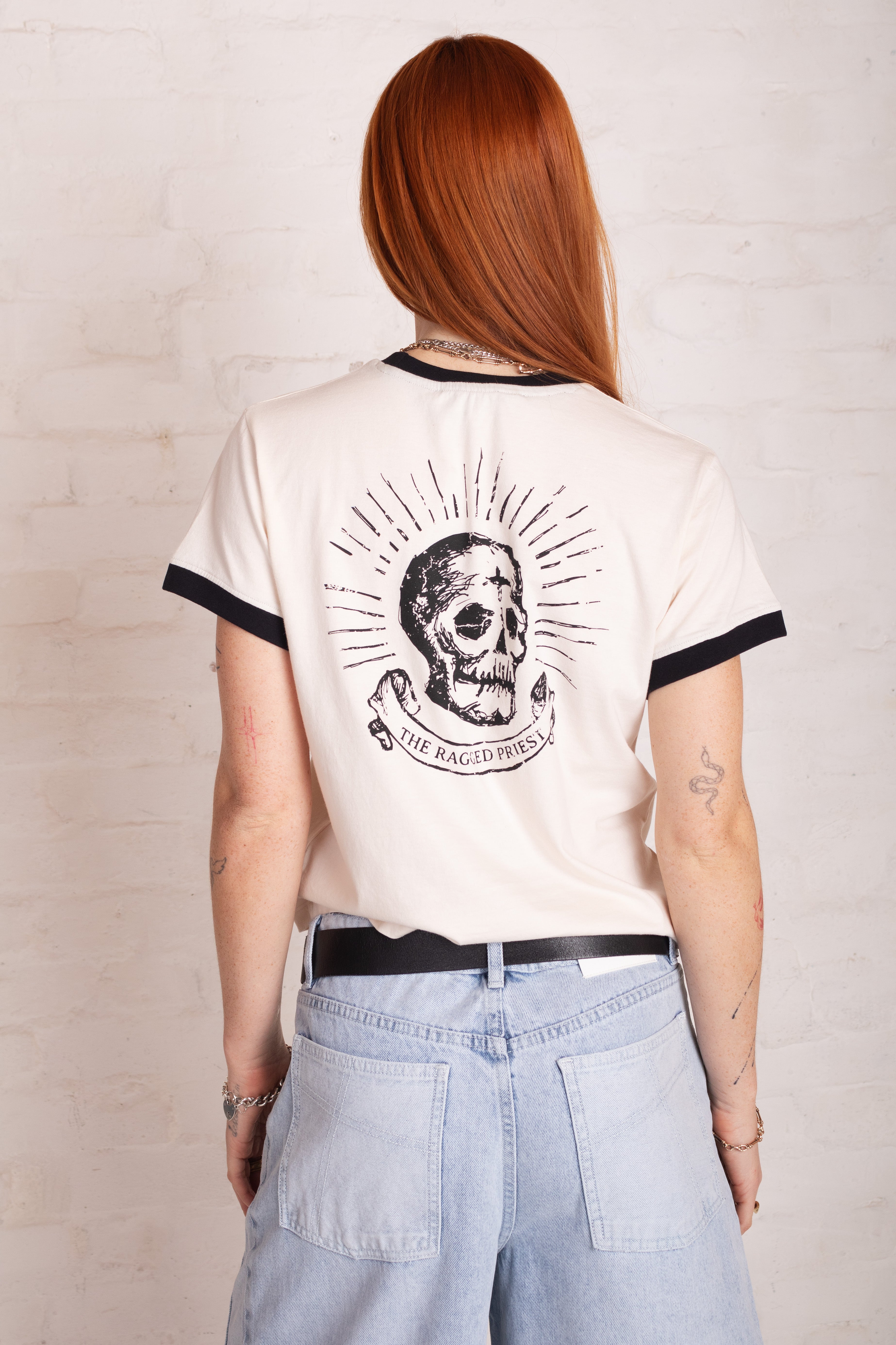 Skull Ringer Baby Tee