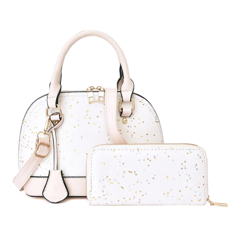 New Broadband Small Bag Women's New Korean-style Sequin Zipper Shoulder Crossbody Bag Solid Color Personalized Bag