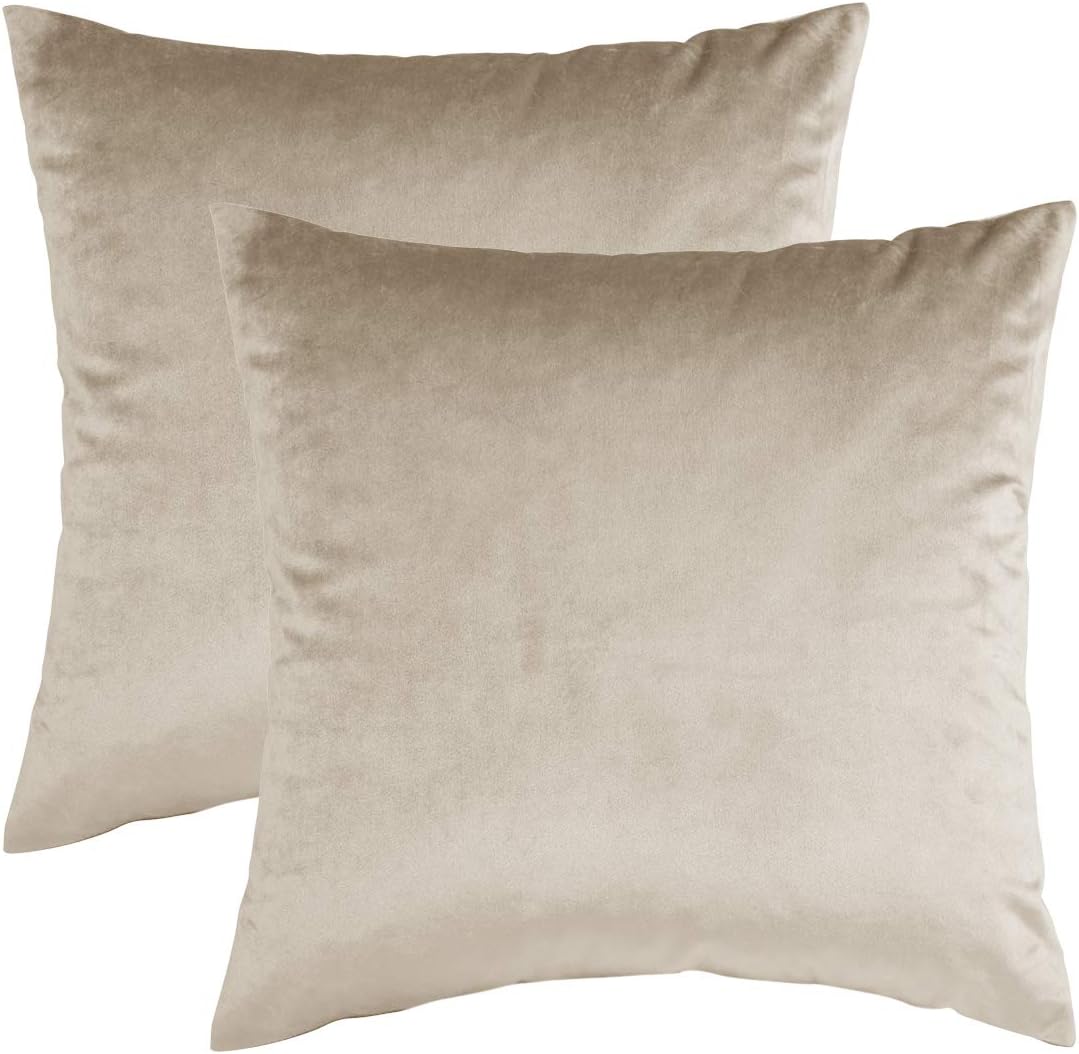 Beige-Velvet Cushion Covers