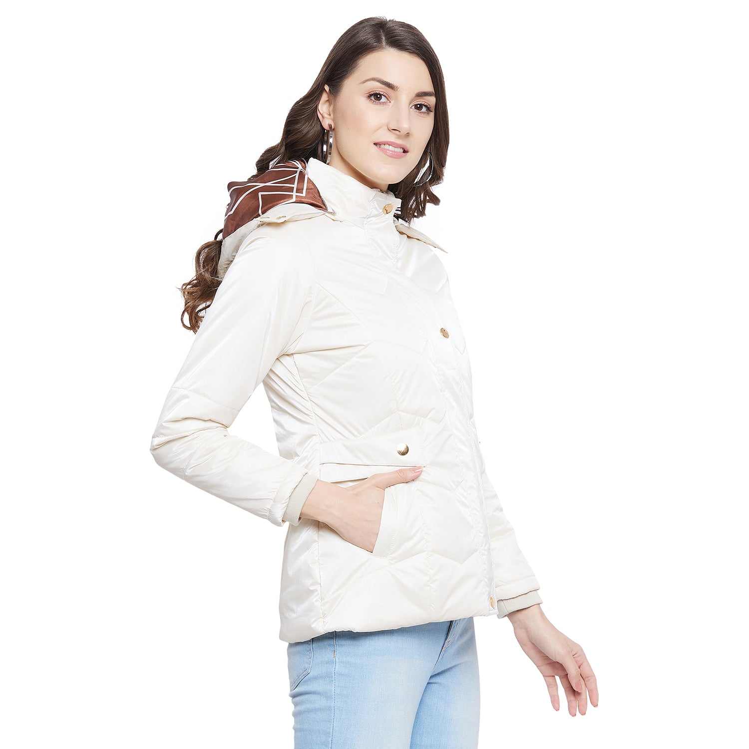 Duke Stardust Women Full Sleeve Embossed Quilted Jacket (SDZ6698)