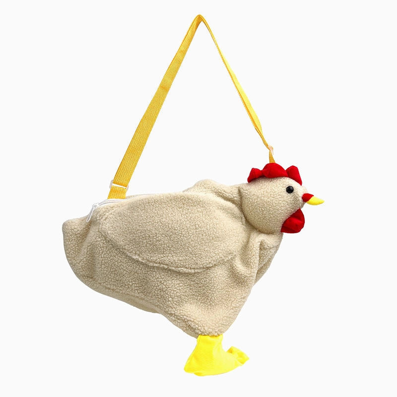 Women's Medium Plush Animal Cute Square Zipper Crossbody Bag