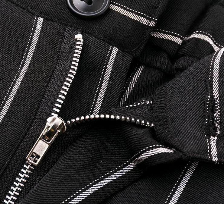 Vertical Striped Straight Trousers