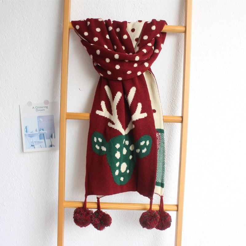 Women's Sweet Deer Knit Scarf