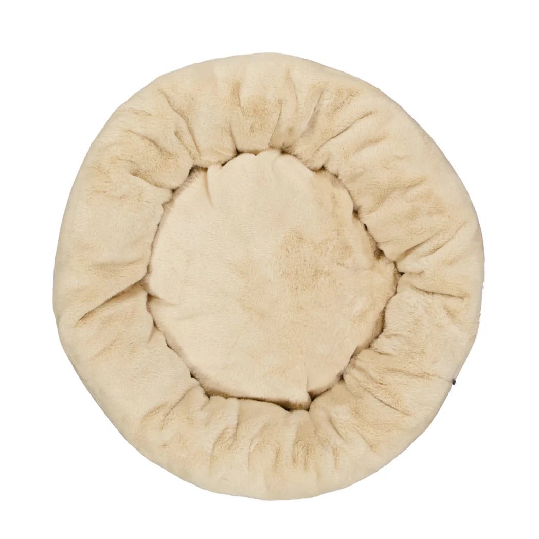 Luxe Fur Cuddler Dog Bed - Oat