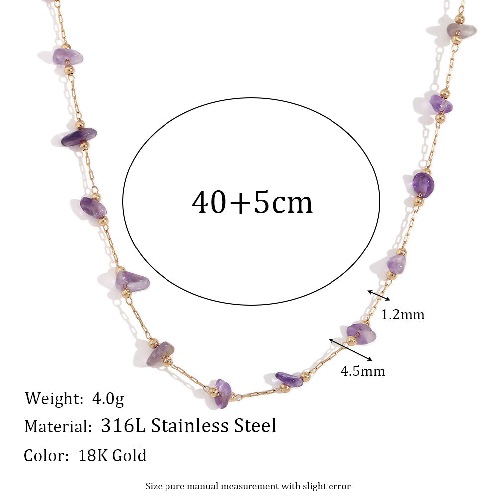 Fashion Ellipse Stripe Geometric Stainless Steel 18K Gold Plated Necklaces