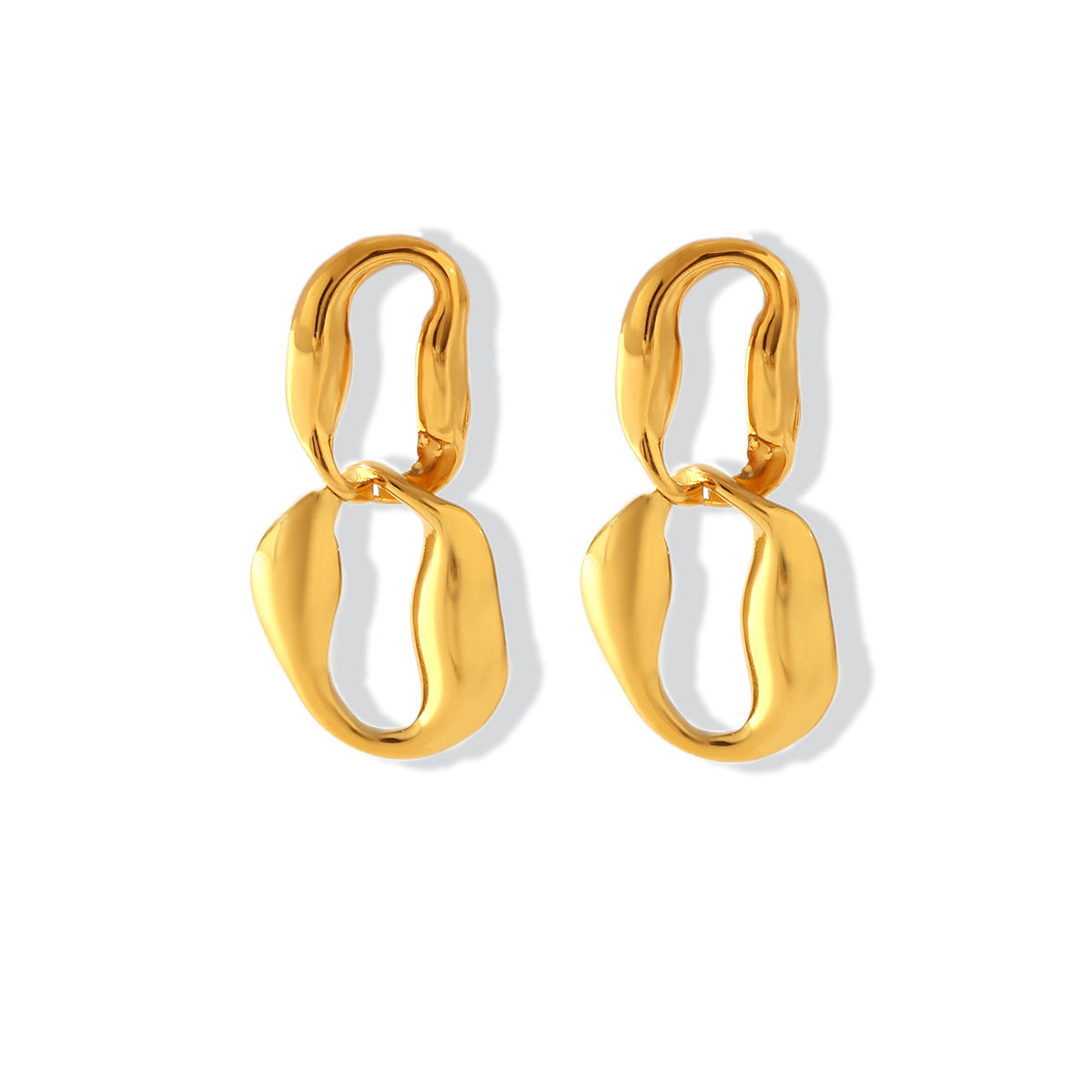 Cold Style Irregular Stainless Steel Chain Earrings For Women Niche Titanium Steel Earrings