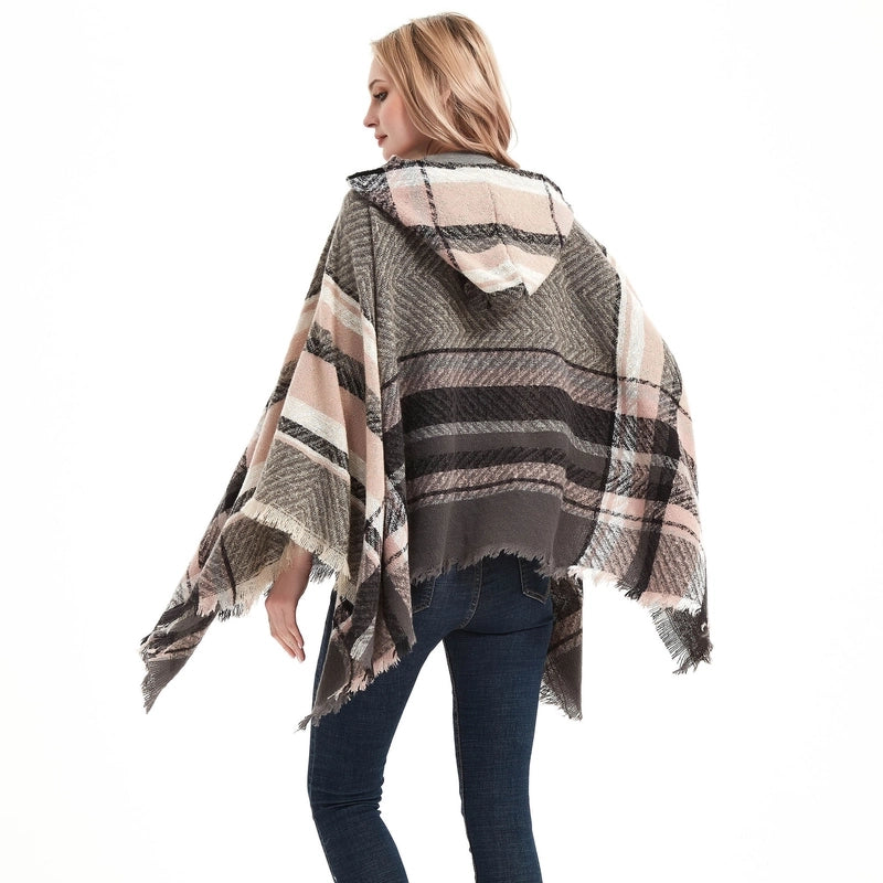 Women's Streetwear Lattice Polyester Tassel Shawl