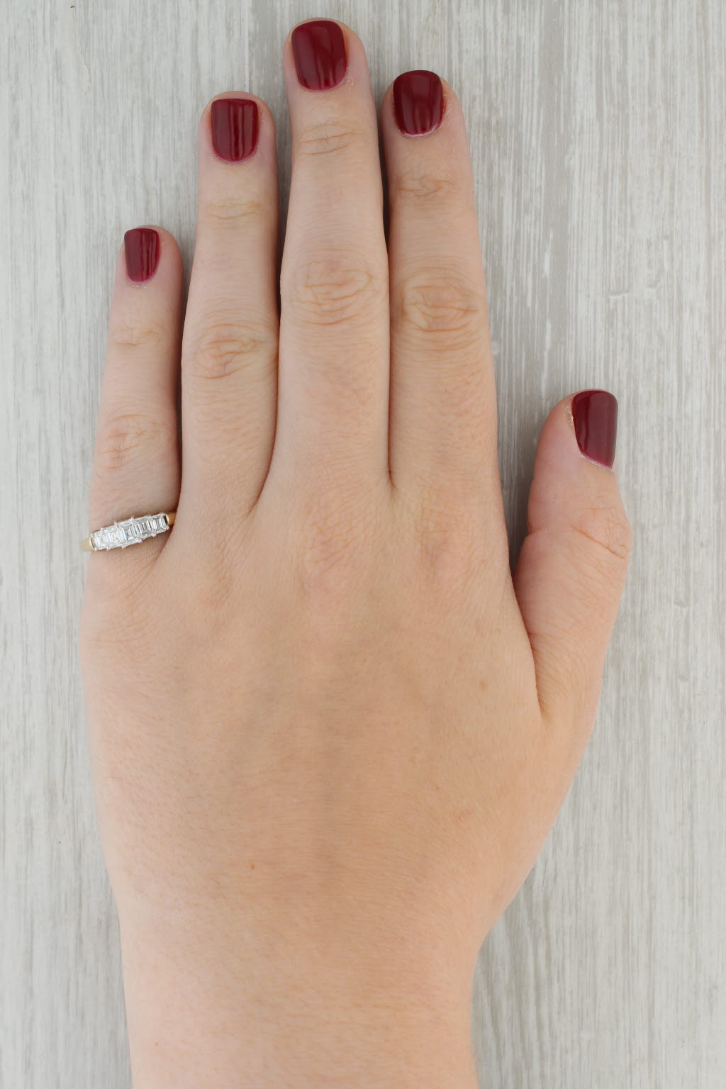 0.92ctw Diamond Ring 14k White Yellow Gold Size 6.5 Engagement