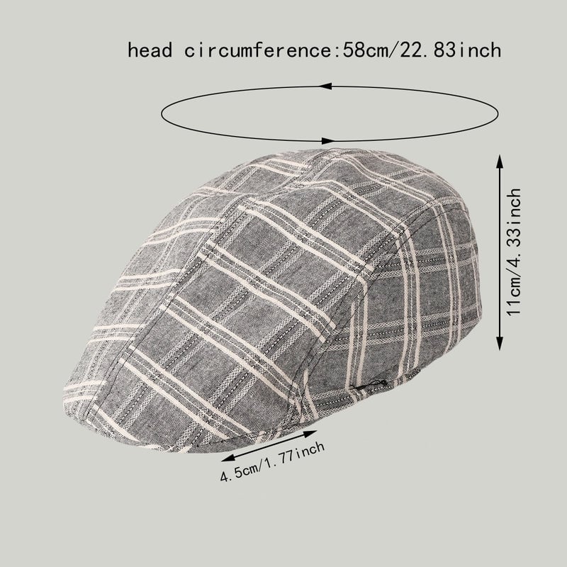 Unisex Vintage Style Artistic Plaid Short Brim Advance Hats