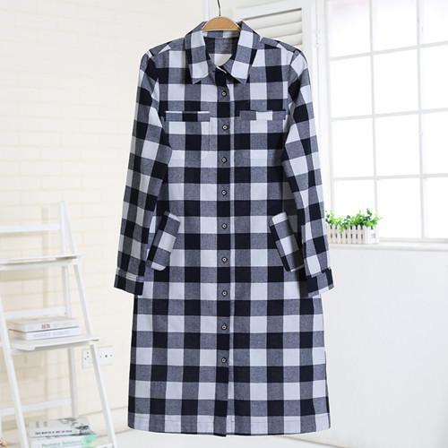 Long Plaid Shirt Dress