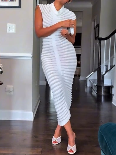 Striped Sheer Maxi Dress