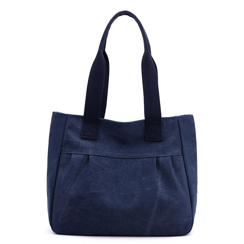Women's Canvas Solid Color Streetwear Square Open Shoulder Bag